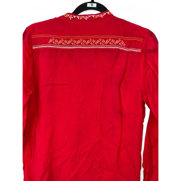 Johnny Was | S | Tunic Top Embroidered Mini Dress Red Floral - Picture 9 of 10